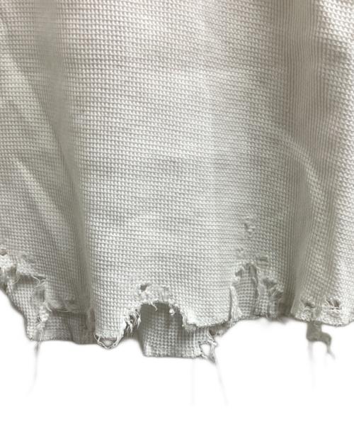 ANCELLM（アンセルム）ANCELLM (アンセルム) DAMAGE WAFFLE CREW LS/ANC-STD-CT03 ホワイト サイズ:1の古着・服飾アイテム