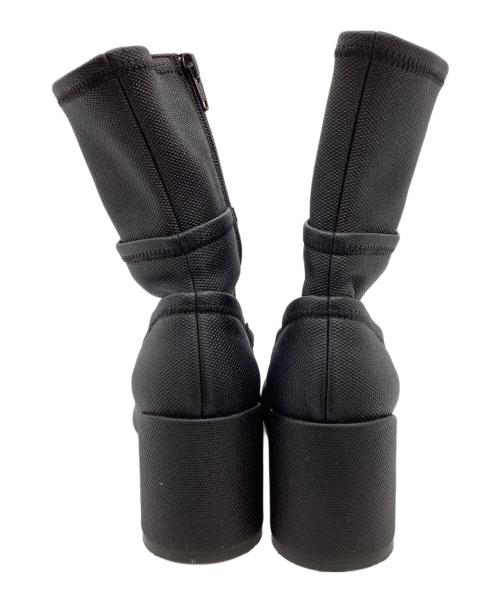 MM6 Maison Margiela（エムエムシックスメゾンマルジェラ）MM6 Maison Margiela (エムエムシックスメゾンマルジェラ) レイヤードストレッチアナトミックブーツ　S66WU0113 ブラック サイズ:37の古着・服飾アイテム