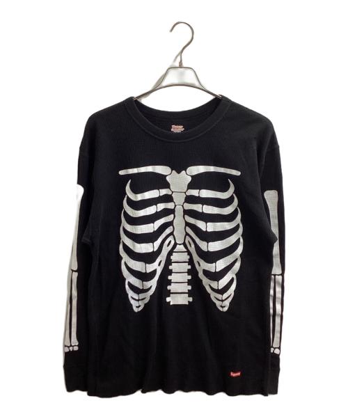 SUPREME（シュプリーム）Supreme (シュプリーム) Hanes (ヘインズ) Bones Thermal Crew ブラック サイズ:XLの古着・服飾アイテム