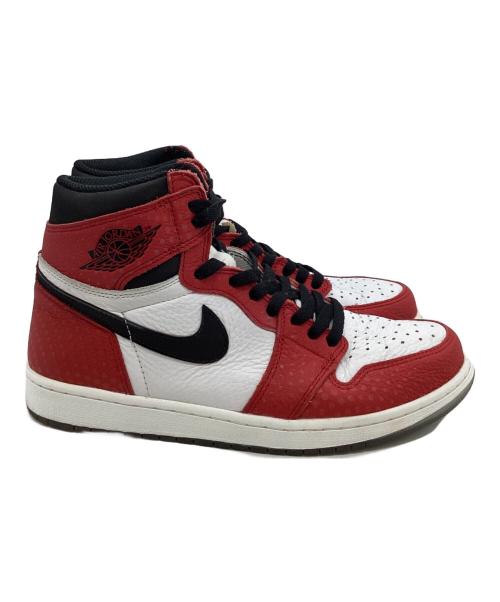 NIKE（ナイキ）NIKE (ナイキ) Spiderman (スパイダーマン) AIR JORDAN 1 RETRO HIGH OG　555088-602 レッド×ホワイト サイズ:27cmの古着・服飾アイテム