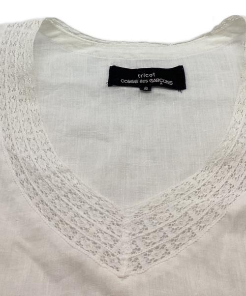 tricot COMME des GARCONS（トリココムデギャルソン）tricot COMME des GARCONS (トリココムデギャルソン) レースリネンワンピース / TG-O014 / AD2010 ホワイト サイズ:Sの古着・服飾アイテム