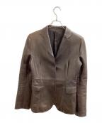 MIHARA YASUHIROミハラヤスヒロ）の古着「レザーテーラードジャケット / カンガルー / 旧タグ」｜ブラウン