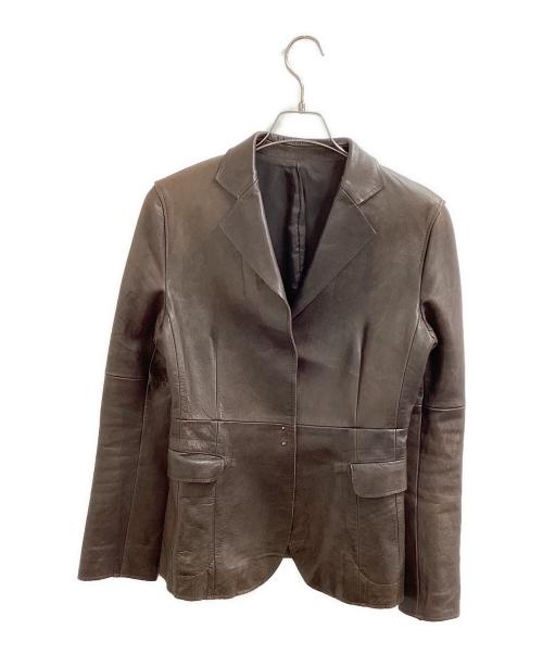 MIHARA YASUHIRO（ミハラヤスヒロ）MIHARA YASUHIRO (ミハラヤスヒロ) レザーテーラードジャケット / カンガルー / 旧タグ ブラウン サイズ:Mの古着・服飾アイテム
