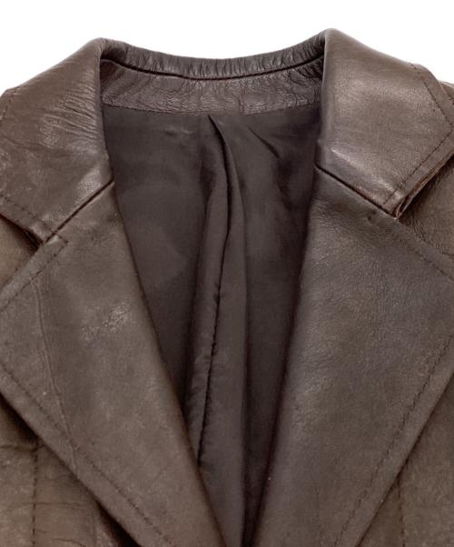 MIHARA YASUHIRO（ミハラヤスヒロ）MIHARA YASUHIRO (ミハラヤスヒロ) レザーテーラードジャケット / カンガルー / 旧タグ ブラウン サイズ:Mの古着・服飾アイテム