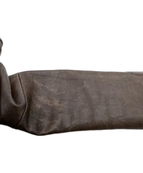 MIHARA YASUHIRO（ミハラヤスヒロ）MIHARA YASUHIRO (ミハラヤスヒロ) レザーテーラードジャケット / カンガルー / 旧タグ ブラウン サイズ:Mの古着・服飾アイテム