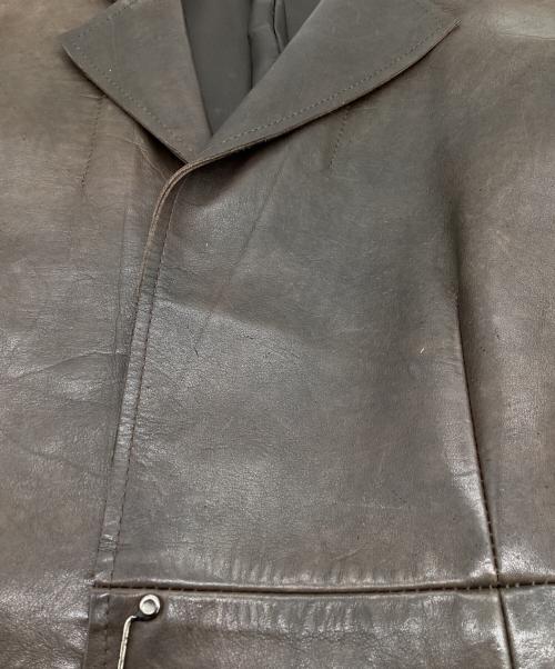 MIHARA YASUHIRO（ミハラヤスヒロ）MIHARA YASUHIRO (ミハラヤスヒロ) レザーテーラードジャケット / カンガルー / 旧タグ ブラウン サイズ:Mの古着・服飾アイテム