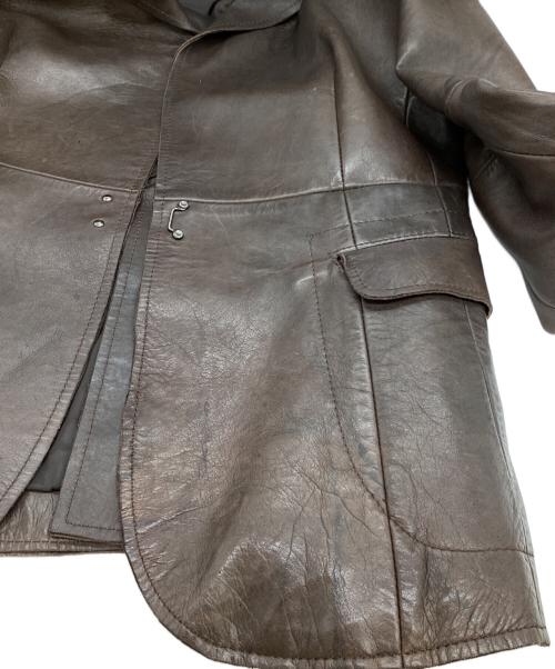 MIHARA YASUHIRO（ミハラヤスヒロ）MIHARA YASUHIRO (ミハラヤスヒロ) レザーテーラードジャケット / カンガルー / 旧タグ ブラウン サイズ:Mの古着・服飾アイテム