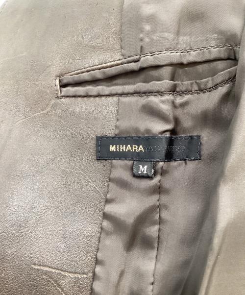 MIHARA YASUHIRO（ミハラヤスヒロ）MIHARA YASUHIRO (ミハラヤスヒロ) レザーテーラードジャケット / カンガルー / 旧タグ ブラウン サイズ:Mの古着・服飾アイテム