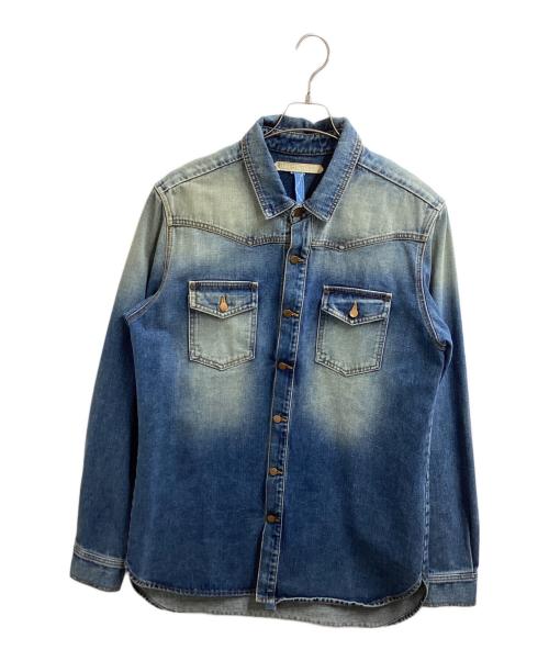 OFFWHITE（オフホワイト）OFFWHITE (オフホワイト) バッグロゴデニムシャツ ブルー サイズ:Lの古着・服飾アイテム