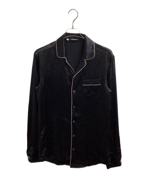 DOLCE & GABBANA（ドルチェ＆ガッバーナ）DOLCE & GABBANA (ドルチェ＆ガッバーナ) シルクパジャマシャツ / FU1AU-G ブラック サイズ:37の古着・服飾アイテム