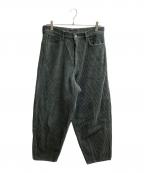 LAD MUSICIANラッドミュージシャン）の古着「CORDUROY TAPERED WIDE PANTS / コーデュロイテーパードワイドパンツ / 2219-514」｜グリーン
