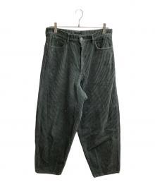 LAD MUSICIAN（ラッドミュージシャン）の古着「CORDUROY TAPERED WIDE PANTS / コーデュロイテーパードワイドパンツ / 2219-514」｜グリーン