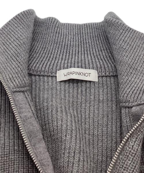 WRAPINKNOT（ラッピンノット）WRAPINKNOT (ラッピンノット) 編地切替ドライバーズニット / WZ425-MCD23 グレー サイズ:3の古着・服飾アイテム