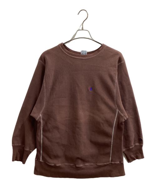Champion（チャンピオン）Champion (チャンピオン) リバースウィーブスウェット / 刺繍タグ 90s 後染め ブラウン サイズ:XLの古着・服飾アイテム