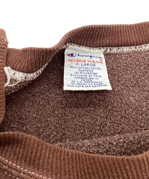 Champion（チャンピオン）Champion (チャンピオン) リバースウィーブスウェット / 刺繍タグ 90s 後染め ブラウン サイズ:XLの古着・服飾アイテム