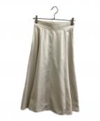 ANAYIアナイ）の古着「リネン調オックスフレアスカート　10242711350」｜アイボリー