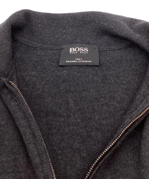 BOSS（ボス）BOSS (ボス) メリノウールエクストラファインハーフジップニット グレー サイズ:記載無しの古着・服飾アイテム