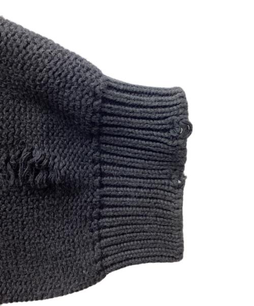 vainl archive（ヴァイナルアーカイブ）VAINL ARCHIVE (ヴァイナルアーカイブ) ダメージ加工ハーフジップニット / VASN23001 / JEFF / 23SS グレー サイズ:Mの古着・服飾アイテム