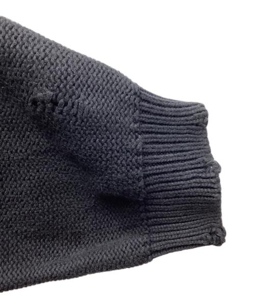 vainl archive（ヴァイナルアーカイブ）VAINL ARCHIVE (ヴァイナルアーカイブ) ダメージ加工ハーフジップニット / VASN23001 / JEFF / 23SS グレー サイズ:Mの古着・服飾アイテム