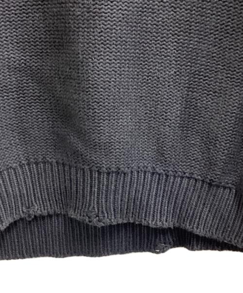 vainl archive（ヴァイナルアーカイブ）VAINL ARCHIVE (ヴァイナルアーカイブ) ダメージ加工ハーフジップニット / VASN23001 / JEFF / 23SS グレー サイズ:Mの古着・服飾アイテム