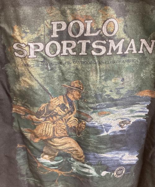 POLO COUNTRY（ポロカントリー）POLO COUNTRY  (ポロカントリー) シャモアクロスシャツ / Polo Sportsmanバックプリント / 90s ブラック サイズ:Lの古着・服飾アイテム