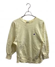Champion（チャンピオン）の古着「リバースウィーブスウェット / USA製 / 刺繍タグ / 90s」｜イエロー