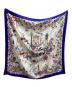 HERMES (エルメス) スカーフ カレ90 La Folle Parade ホワイト×ブルー：25000円