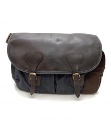 Barbour（バブアー）の古着「WAX LEATHER TARRAS CROSSBODY BAG　UBA0003NY91」｜ネイビー×ブラウン