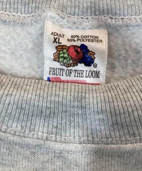 FRUIT OF THE LOOM（フルーツオブザルーム）FRUIT OF THE LOOM (フルーツオブザルーム) 80s～90s プリントスウェット【USA製】 グレー サイズ:XLの古着・服飾アイテム