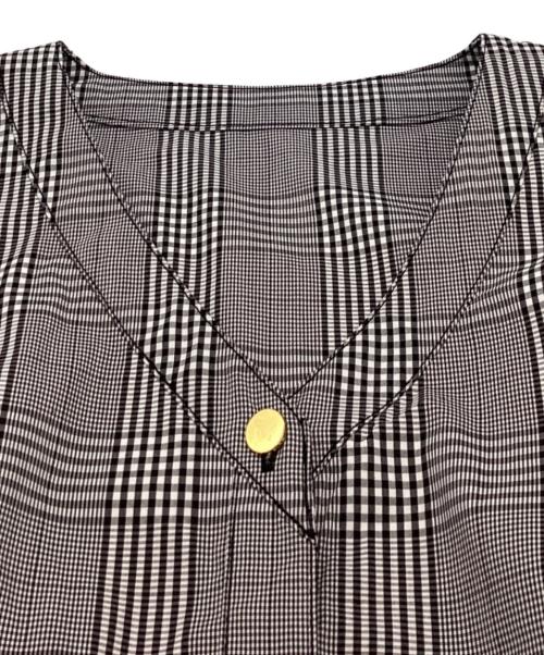 Diagram（ダイアグラム）Diagram (ダイアグラム) サイドポケットワンピース / グレンチェック / パフスリーブ / 0321331161  ブラック サイズ:36の古着・服飾アイテム