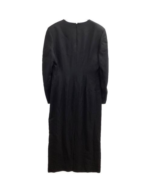 ALUNC（アルン）ALUNC (アルン) マスキュリンロングドレス / Vネックワンピース / 031-4940162 ブラック サイズ:38の古着・服飾アイテム