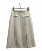 GRACE CLASSグレースクラス）の古着「トリアセBOXタックスカート　/　0223421128」｜アイボリー