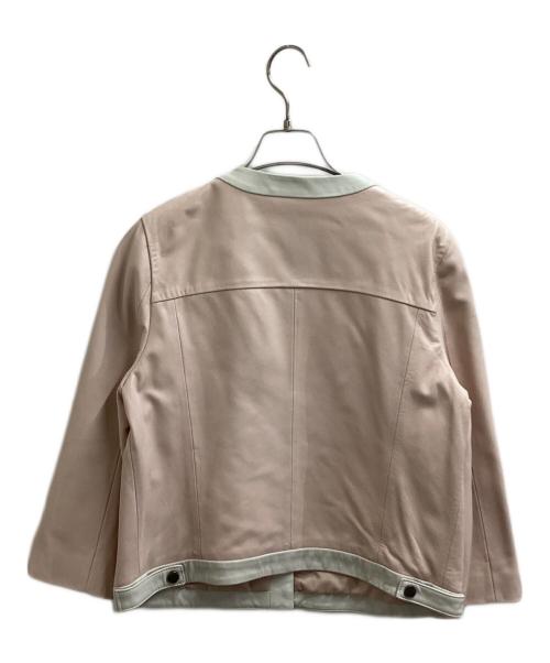 GRACE CLASS（グレースクラス）GRACE CLASS (グレースクラス) バイカラーラムレザージャケット / 0222104308 ピンク サイズ:36の古着・服飾アイテム