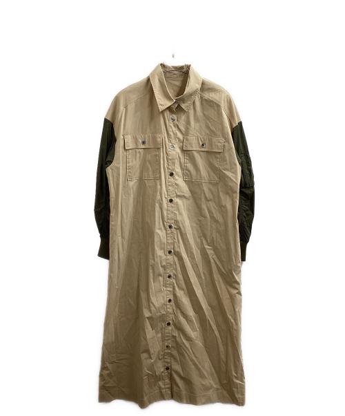 Diagram（ダイアグラム）Diagram (ダイアグラム) タフタコンビシャツワンピース / 0322131171  ベージュ サイズ:36の古着・服飾アイテム