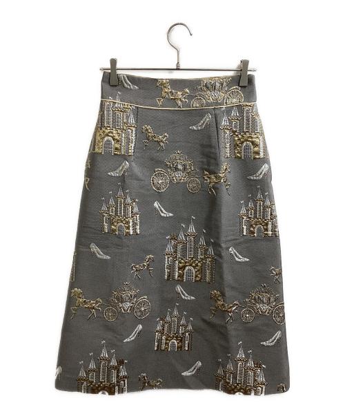 Loulou Willoughby（ルルウィルビー）Loulou Willoughby (ルルウィルビー) シャトージャガードスカート 21232011180 グレー サイズ:2の古着・服飾アイテム