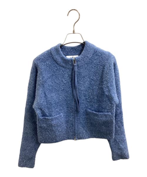 Adam et Rope（アダム エ ロペ）Adam et Rope (アダム エ ロペ) ラメニットカーディガン　GAK-53580-B ブルー サイズ:FREEの古着・服飾アイテム