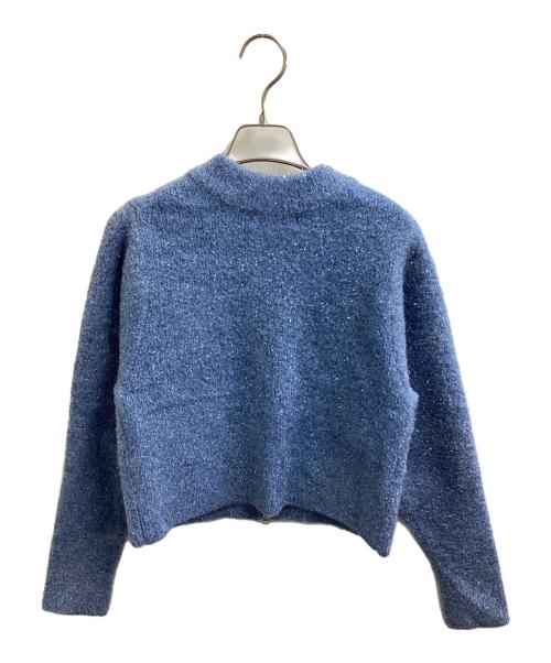 Adam et Rope（アダム エ ロペ）Adam et Rope (アダム エ ロペ) ラメニットカーディガン　GAK-53580-B ブルー サイズ:FREEの古着・服飾アイテム