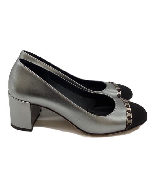 Salvatore Ferragamo（サルヴァトーレ フェラガモ）Salvatore Ferragamo (サルヴァトーレ フェラガモ) AVELLA パンプス　16287 シルバー サイズ:6 1/2の古着・服飾アイテム