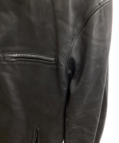 POLO RALPH LAUREN（ポロ・ラルフローレン）POLO RALPH LAUREN (ポロ・ラルフローレン) LAMBSKIN CAFE RACER JACKET ブラック サイズ:Lの古着・服飾アイテム