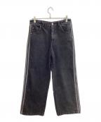 adidasアディダス）の古着「デニムスリーストライプストラックパンツ / JD3109」｜ブラック