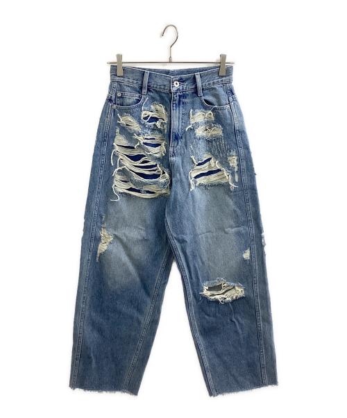 Ameri（アメリ）AMERI (アメリ) UND HARD DAMAGE LOOSE DENIM / ハードダメージルーズデニム / 0225208610890 インディゴ サイズ:25の古着・服飾アイテム