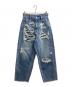 AMERI（アメリ）の古着「UND HARD DAMAGE LOOSE DENIM / ハードダメージルーズデニム / 0225208610890」｜インディゴ