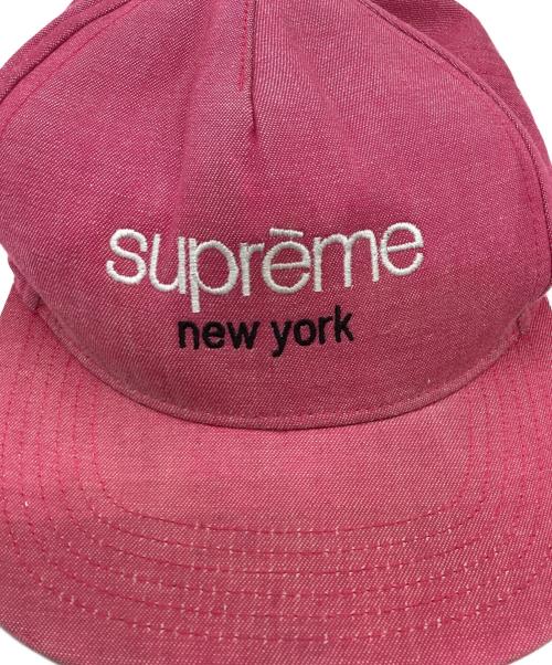 SUPREME（シュプリーム）SUPREME (シュプリーム) Classic Logo Denim 5-Panel Cap / 13ss ピンクの古着・服飾アイテム