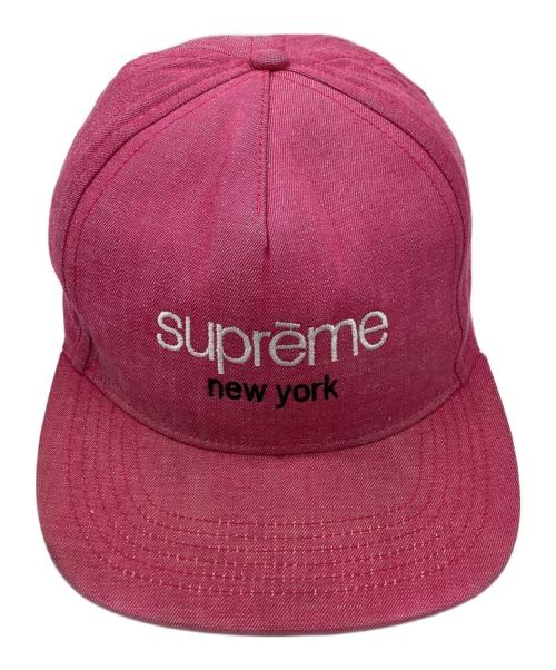 SUPREME（シュプリーム）SUPREME (シュプリーム) Classic Logo Denim 5-Panel Cap / 13ss ピンクの古着・服飾アイテム