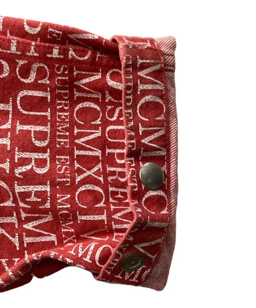 SUPREME（シュプリーム）SUPREME (シュプリーム) Fuck 'Em All Denim Hooded Pullover　15AW レッド サイズ:Mの古着・服飾アイテム