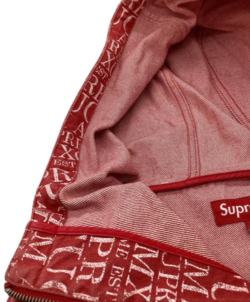 SUPREME（シュプリーム）SUPREME (シュプリーム) Fuck 'Em All Denim Hooded Pullover　15AW レッド サイズ:Mの古着・服飾アイテム