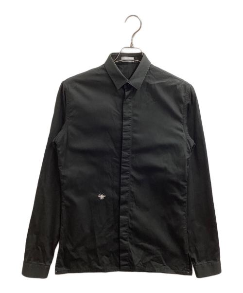 DIOR HOMME（ディオール オム）Dior Homme (ディオール オム) Bee embroidered dress shirt / BEE刺繍 ドレスシャツ ブラック サイズ:37の古着・服飾アイテム