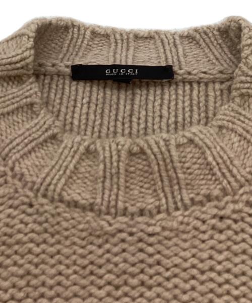 GUCCI（グッチ）GUCCI (グッチ) カシミヤブレンドローゲージニット ベージュ サイズ:Mの古着・服飾アイテム
