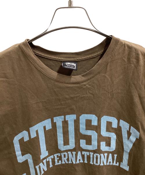 stussy（ステューシー）stussy (ステューシー) Stssy International Tee Pigment Dyed ブラウン サイズ:Lの古着・服飾アイテム