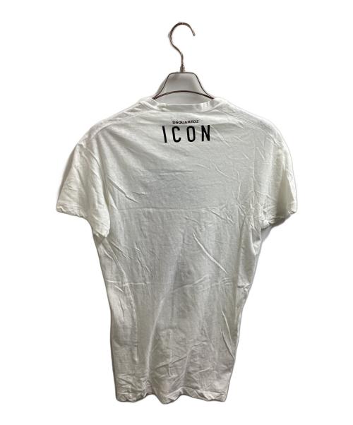 DSQUARED2（ディースクエアード）DSQUARED2 (ディースクエアード) ダメージ加工カットソー　/　S71GD0313 S22507　/　ﾀﾞﾒｰｼﾞ加工 ホワイト サイズ:Mの古着・服飾アイテム